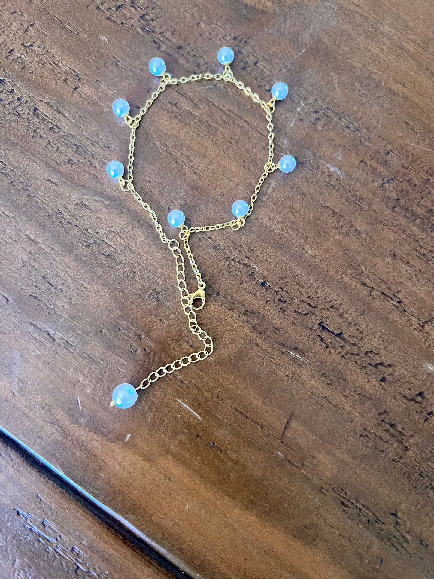 waterproof butterfly and pearl anklets